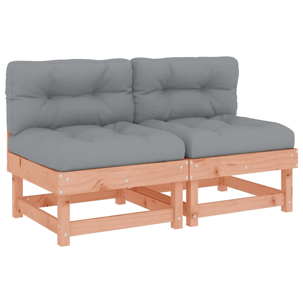 Divano componibile-Divani Centrali con Cuscini 2 pz in Legno Massello di Douglas 362862