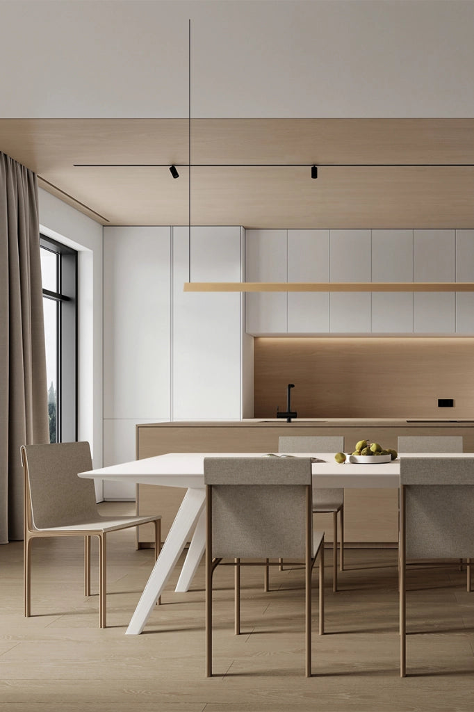 DAISHO PRO - Sospensione Orizzontale LED 42W 3000K CRI90, Finitura Titanio, IP20, Design Minimale Antiriflesso UGR<19 - Rossini Group