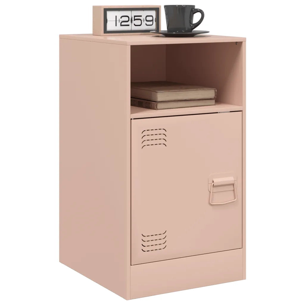 Comodini 2 pz-Set di 2 Tavolino da notte Rosa 34,5x39x62 cm in Acciaio 841514