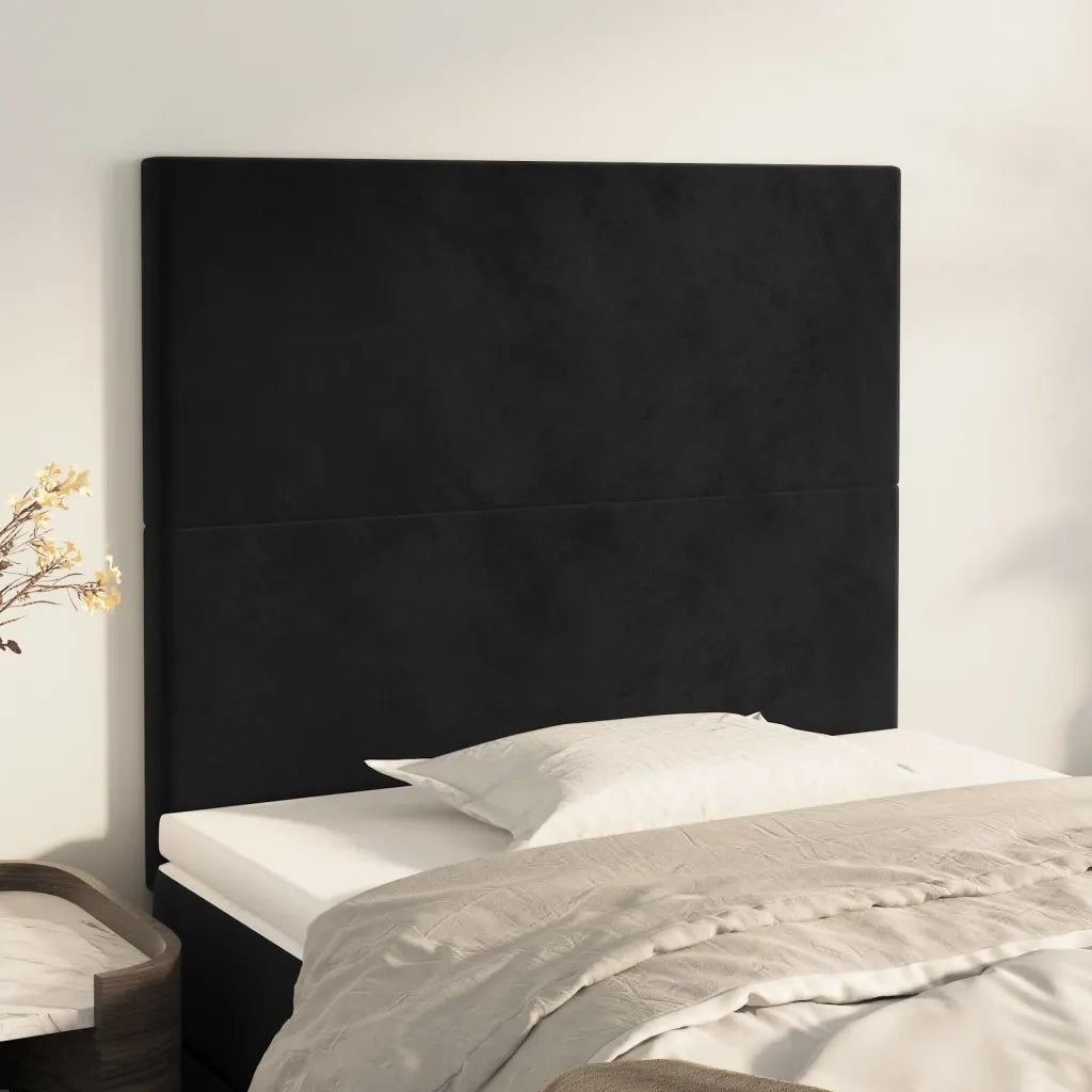 Testiera Nera 100x5x118/128 cm Velluto 3116096