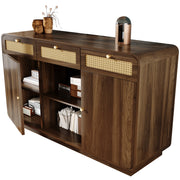 Credenza comò 120x40x85 cm in truciolare e MDF color noce， contenitore