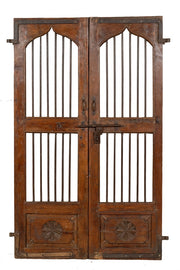Biscottini Porta portone in legno massello e ferro da interno o da esterno vecchia e antica medievale