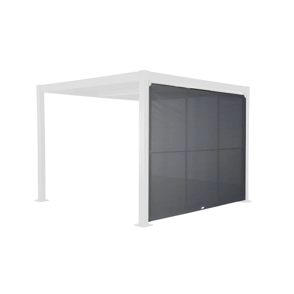 Tenda laterale retrattile in alluminio e textilene per pergola