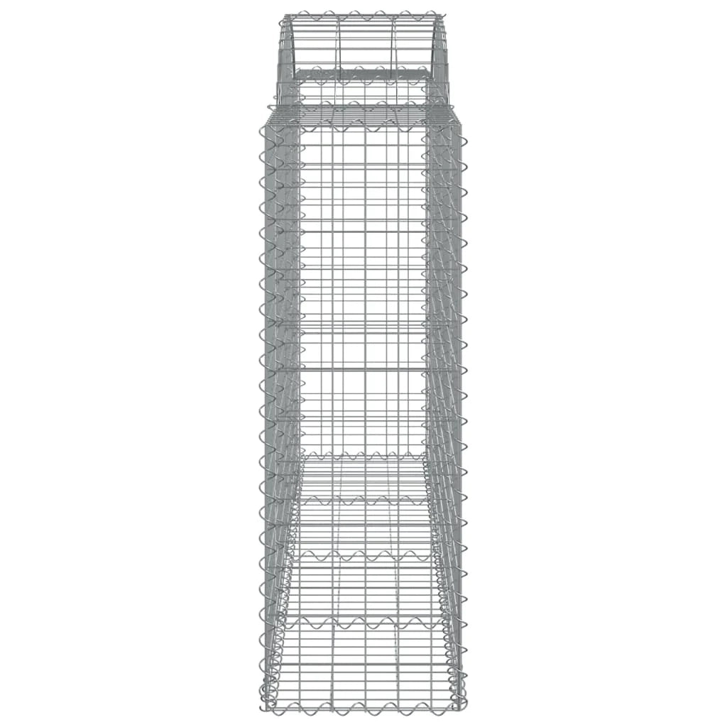 Cestini gabbioni recinzione a gabbia muro di contenimento ad arco 1 set da 2 200 x 50 x 120/140 cm ferro zincato argento 02_0040528