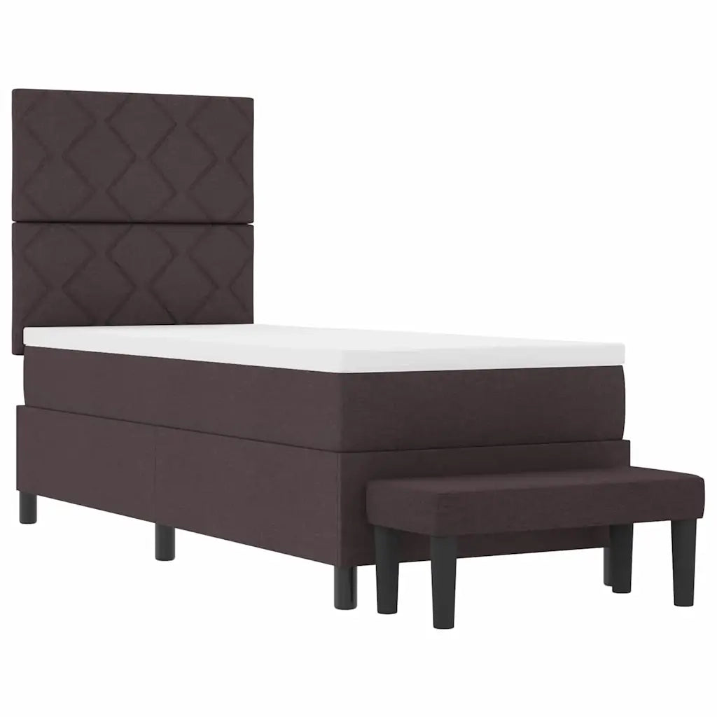 Letto a molle con testiera Marrone Scuro 80 x 200 cm Tessuto 3344103