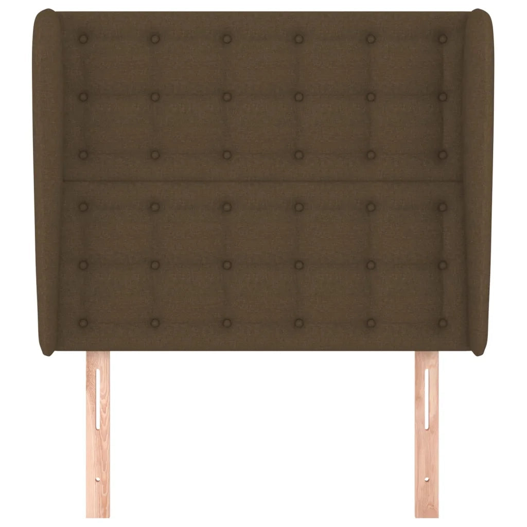 Testiera ad Orecchio Marrone Scuro 83x23x118/128 cm in Tessuto