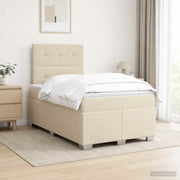 Letto box spring con materasso Crema 120 x 200 cm Tessuto 3453386