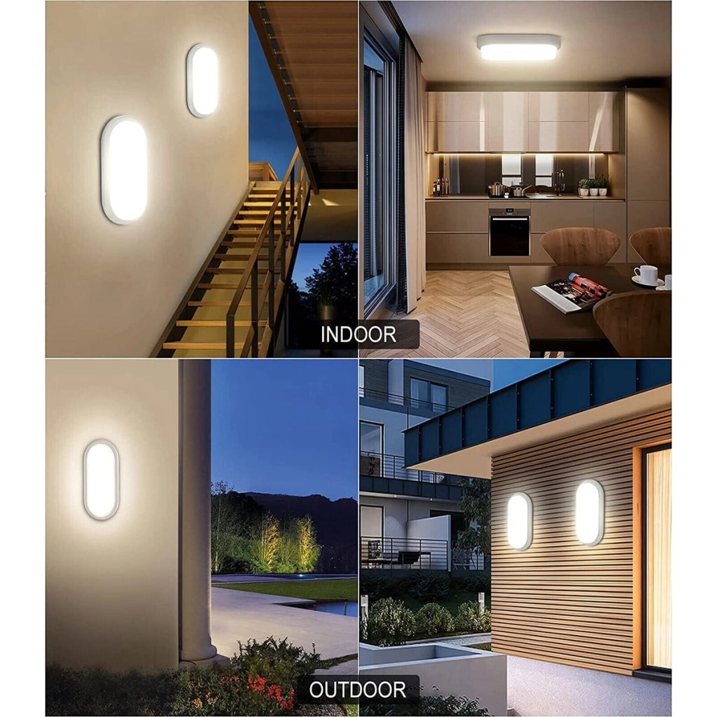 LAMPADA LED PARETE APPLIQUE OVALE 12W LUCE NATURALE 4000K INTERNI ESTERNI FC103