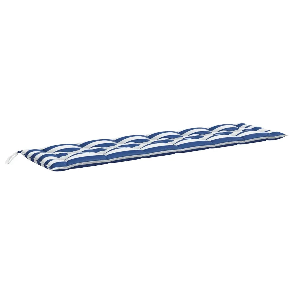 Cuscino Panca | Cuscini per sedie Giardino Righe Bianche e Blu 200x50x7 cm Tessuto