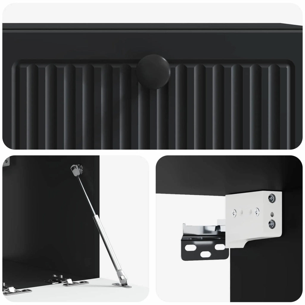 Mobile Porta TV da Muro-Credenza per TV sospesa Nero 59,5 x 41 x 30 cm 706097
