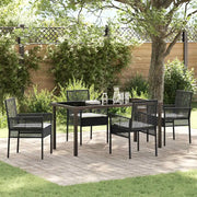 Set da Pranzo per Giardino con cuscino 5 pcs Nero polyrattan 3379866