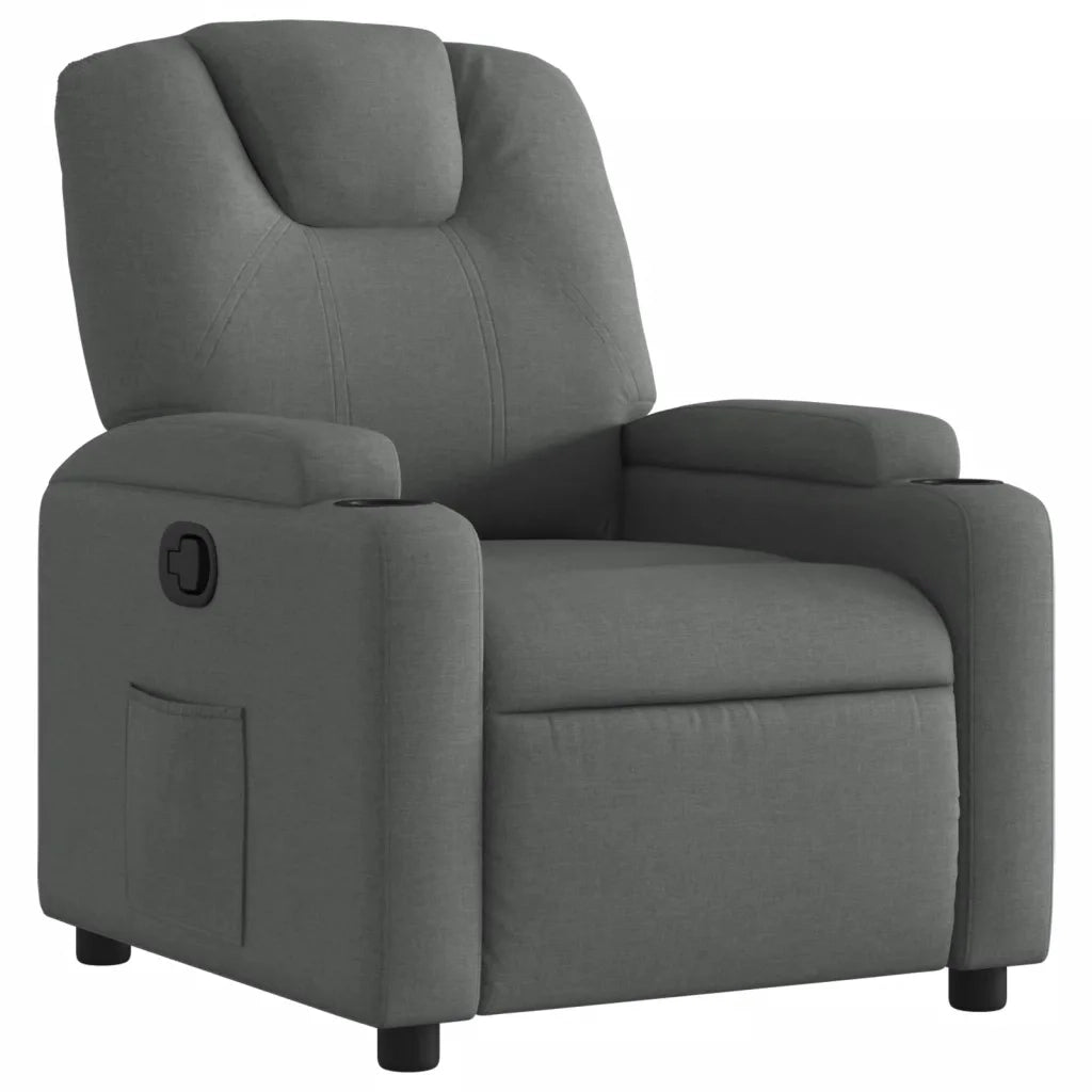 Divano Sedia-Poltrona reclinabile in tessuto grigio scuro 160182