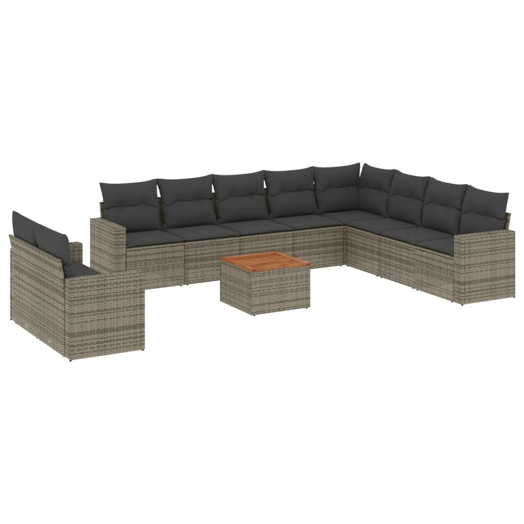 Set Divani da Giardino 11 pz con Cuscini in Polyrattan Grigiocod mxl 87671