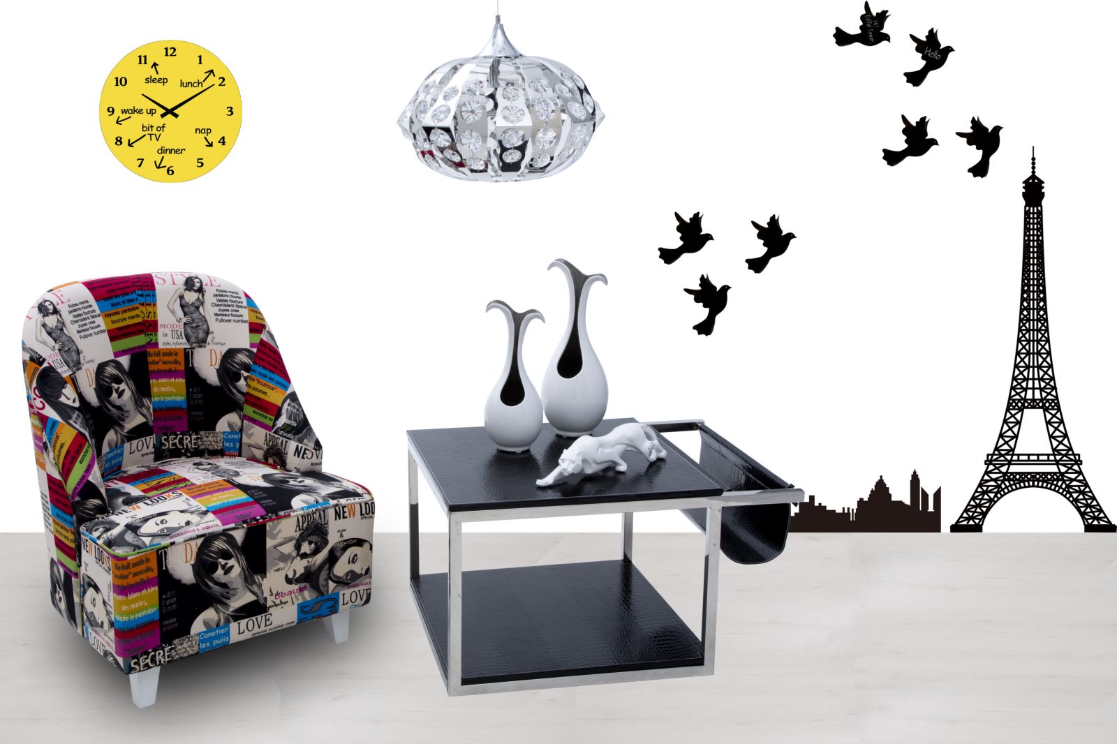 Sticker da Muro Eiffel 80x80 cm Plastica