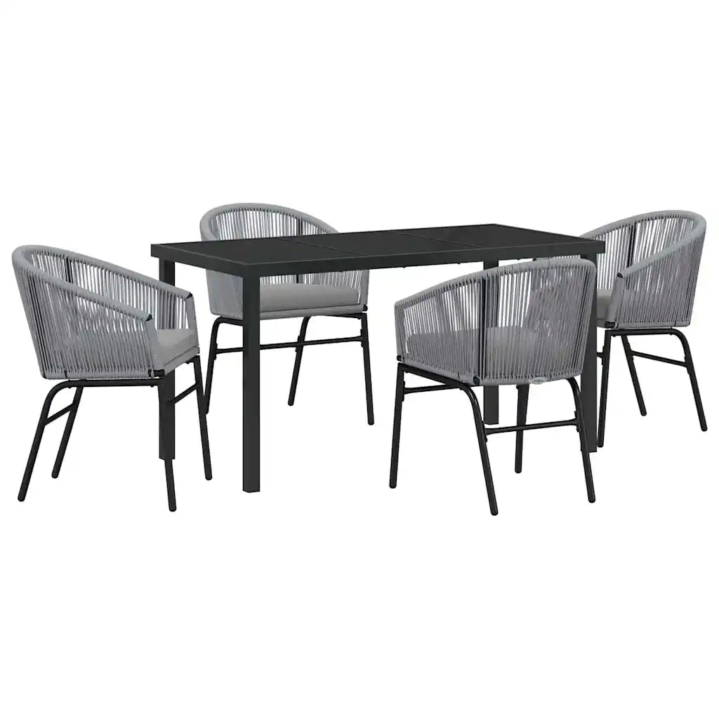 Set da Pranzo per Giardino 5 pcs Antracite