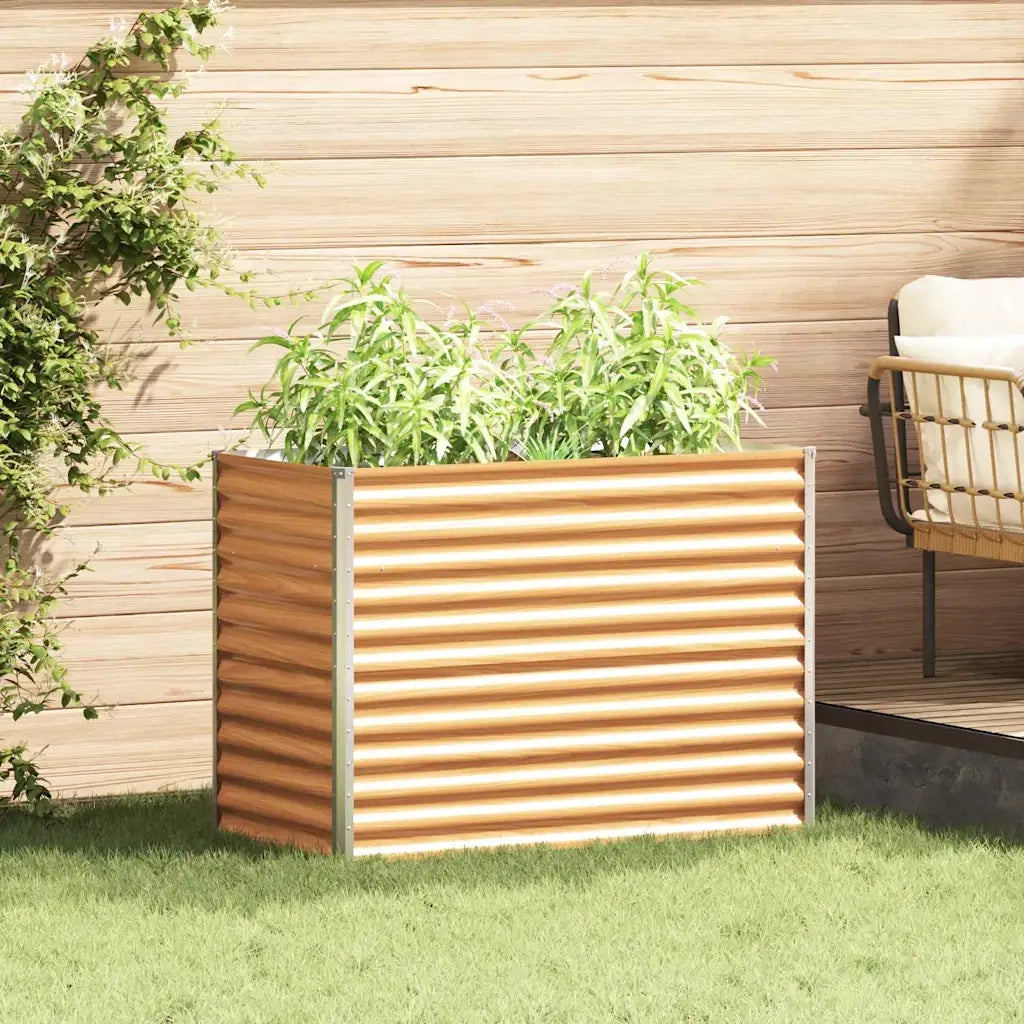Fioriere | Cassetta per fiori | Letto rialzato da giardino 98 x 50 x 68 cm Acciaio zincato
