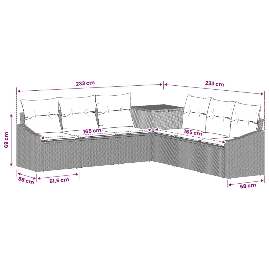 Set di divani 7 pcs Grigio chiaro e grigio scuro 3448752