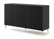 MOBILE RAVENNA B MOBILE IN MDF RIVESTITO IN FOGLIO 2D3S 150 GAMBE ORO NERO OPACO