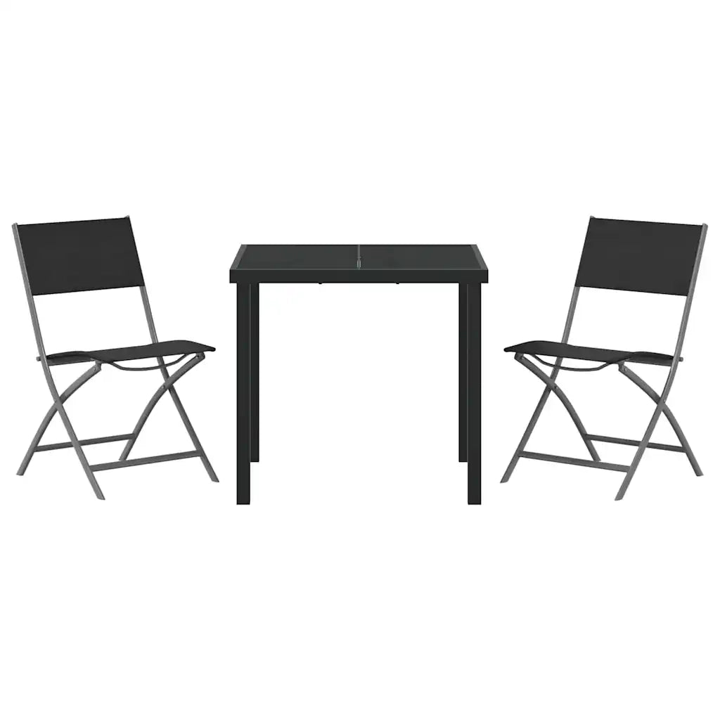 Set da Pranzo per Giardino 3 pcs Nero 3379373