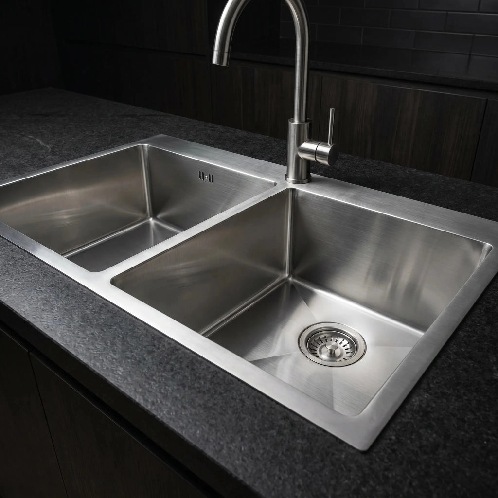 Lavello In Acciaio Toby Brush Steel senza rubinetto da cucina