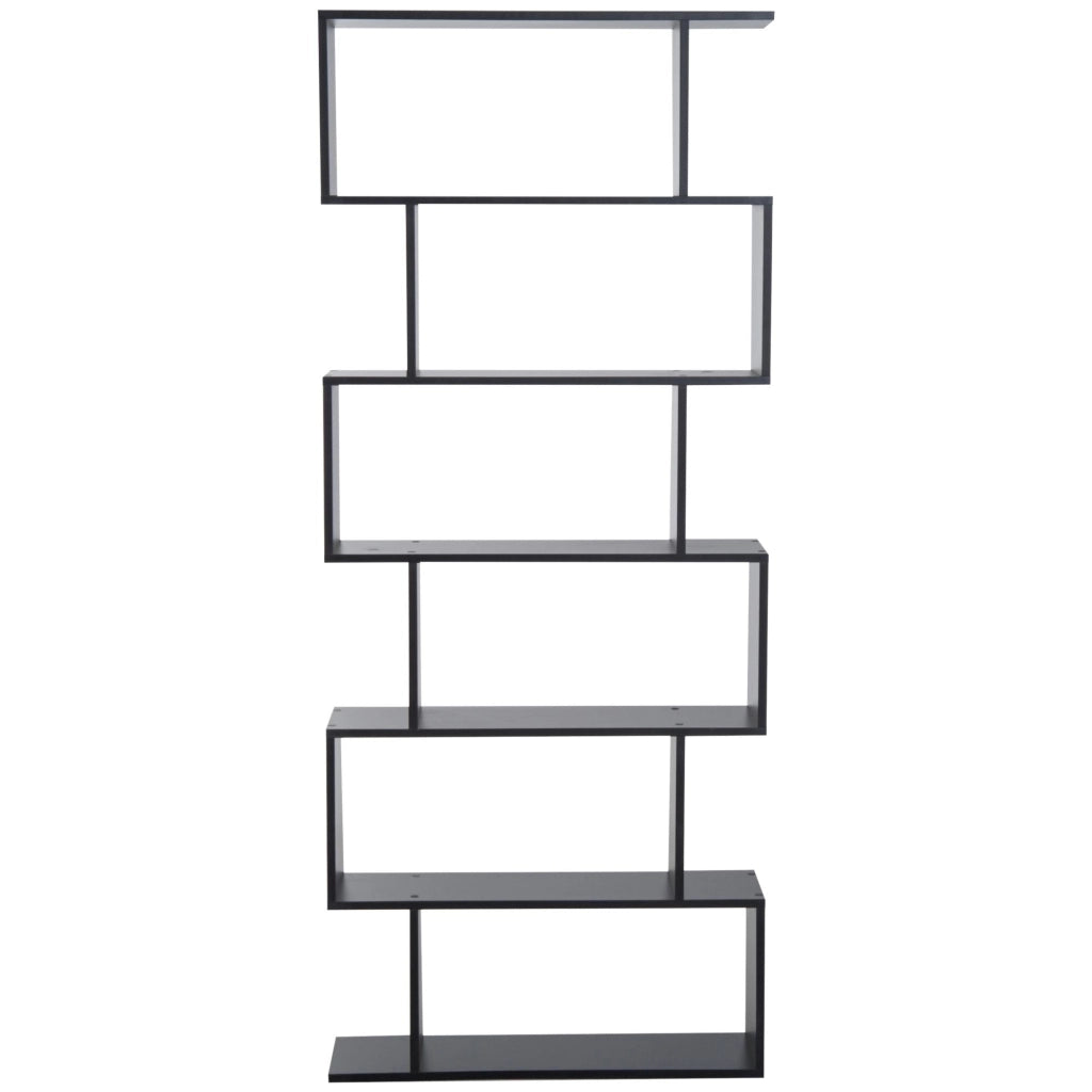 Libreria Design Moderno in Legno con 6 Ripiani Nero 80x23x192 cm