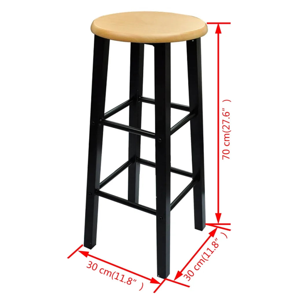 Set Tavolo da Pranzo / Bar e Sedie in Legno e Acciaio Marrone CFW7294474