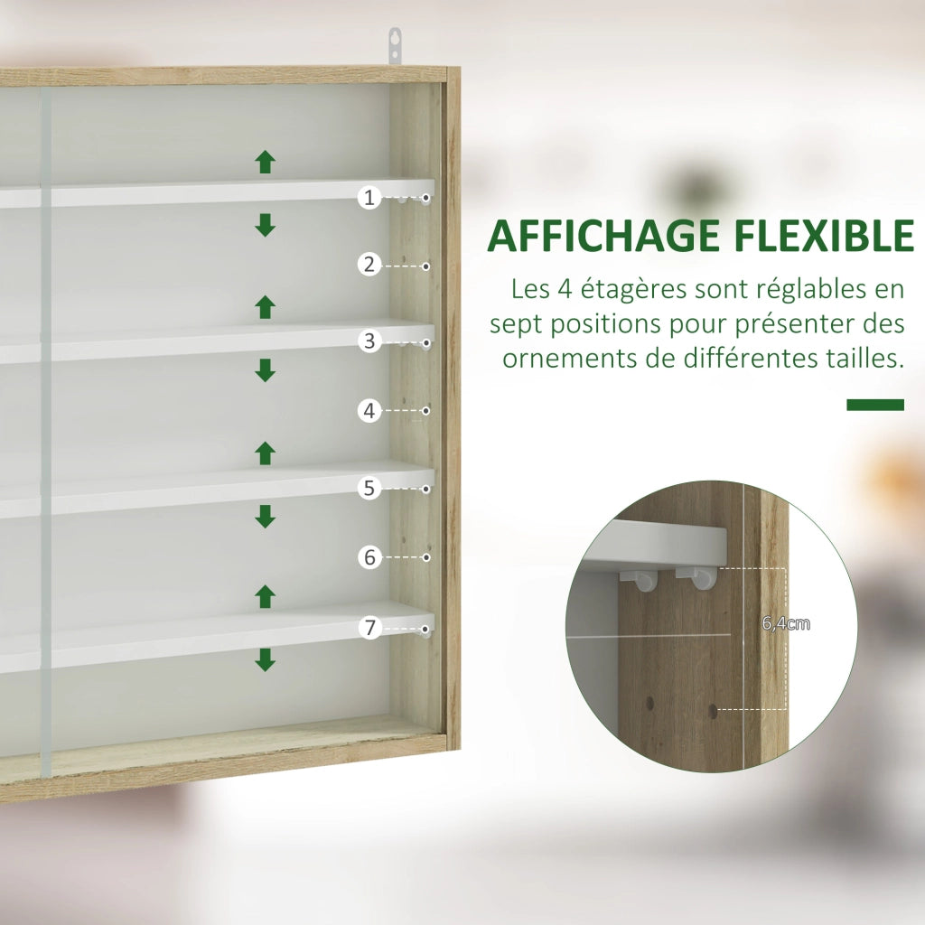 Libreria vetrina a muro ¨C zephmum ¨C bianco 80x9.5x60 cm