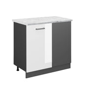 Vicco Mobile ad angolo cucina Bianco lucido 86 cm PL Marmo