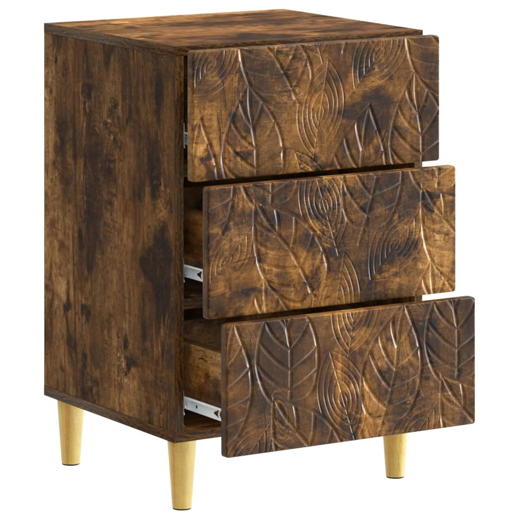 Comodino Rovere Fumo 43 x 39,5 x 66,5 cm Legno ingegnerizzato