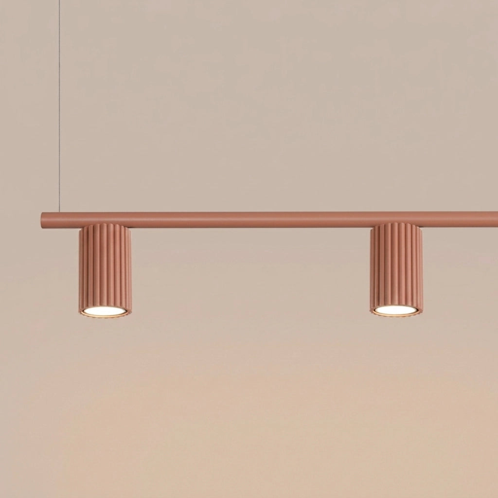 Lampadario KARBON 4 ocra rossa