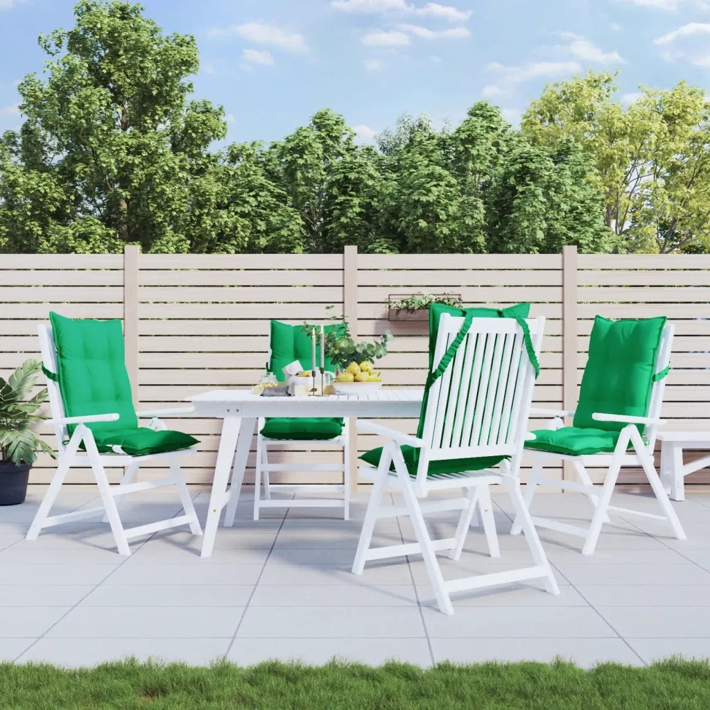 Cuscini per Sedia con Schienale Alto 4 pz | Cuscini per sedie Verde Tessuto Oxford