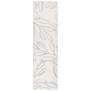 Tappeto tessuto beige chiaro 80 x 300 cm Moderno motivo foglie Soggiorno Camera da letto Per riscaldamento a pavimento Fondo antiscivolo A pelo corto