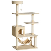 Albero tiragraffi per gatti grande con piattaforme ¨C zephmum ¨C beige 70x40x152 cm