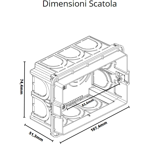 Scatola incasso portafrutti 15 pezzi 3 posti incasso compatibile magic blu