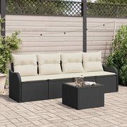 Set Divano da Giardino-Sofa da Giardino-Divanetto da esterno Nero polyrattan 559194
