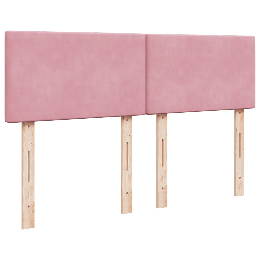 Giroletto a Molle con Materasso Rosa 140x190 cm in Velluto 3286305