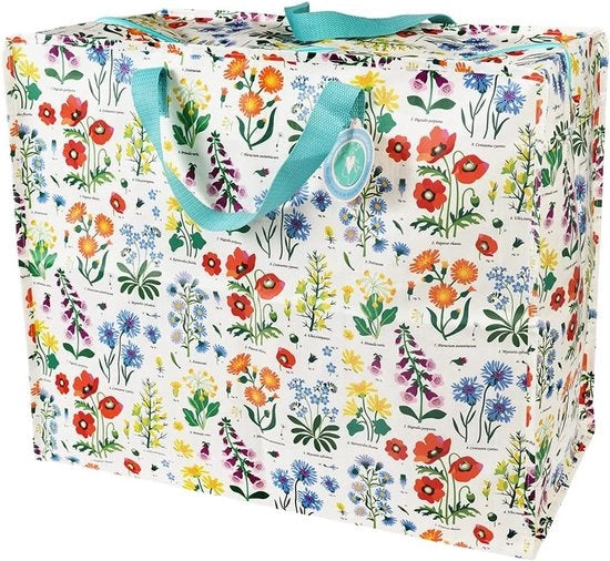 Borsa XXL con chiusura a righello - Fiori selvatici - Borsa grande con chiusura a righello - Dimensioni: XXL - Modello: Wildflower - Wildflower - Codice modello: Wildflower - Capacità: XXL