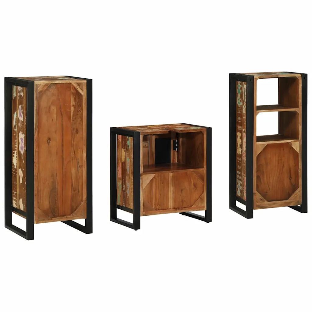 Set di mobili per il bagno 3 pcs Legno Recuperato Massello 3305629
