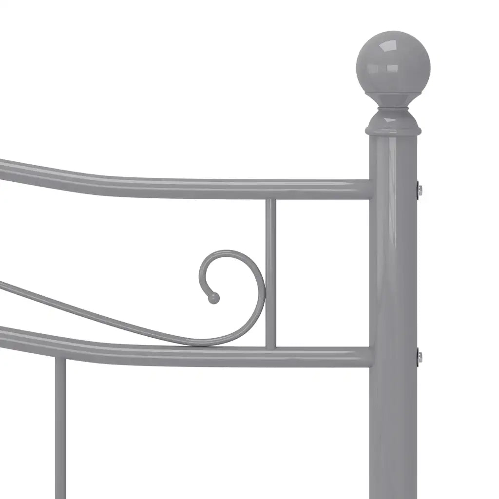 Letto matrimoniale | Letto per adulti | Giroletto Grigio in Metallo 180x200 cm