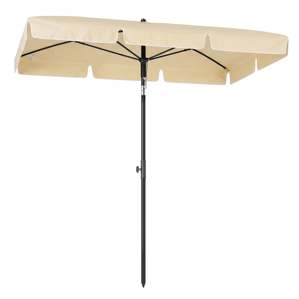 Ombrellone da Giardino Rettangolare Regolabile ¨C zephmum ¨C Alluminio Beige 2x1.3x2.5 m