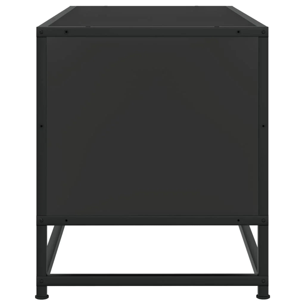 Mobile TV multimediale scaffale TV credenza mobile TV sala da pranzo soggiorno camera da letto 80 x 34,5 x 40 cm legno ingegnerizzato e metallo nero 02_0026265