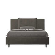 Letto Matrimoniale Extra Large 200x210 cm con Rete e Contenitore Appia Grigio