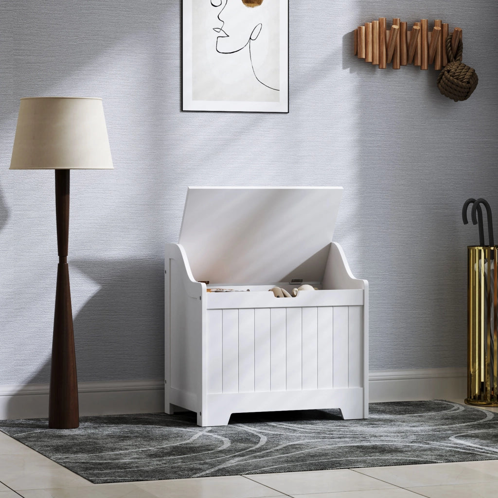 Cassapanca contenitore con coperchio ¨C Xylo ¨C Legno bianco design moderno
