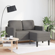 Divano 2 Posti con Chaise longue a L-Sofa 2 Posti con Chaise Grigio Chiaro 125 cm Lino