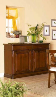 Madia credenza legno fregi tinta noce 154x52x104 - Mobili 2G