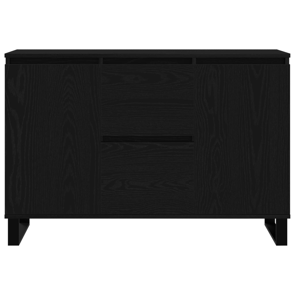 Credenza Nero Rovere 104x35x70 cm Legno Ingegnerizzato