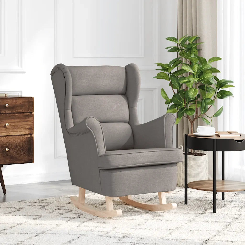 Poltrona | Sedia a Dondolo Tortora 74x90x102 cm in Tessuto