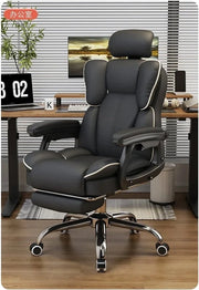 Sedia Ergonomica per Ufficio - Regolabile - Rivestimento in Tessuto - Ruote di Rotazione 360° - Gaming - Ufficio - Chaise Relax - Nero