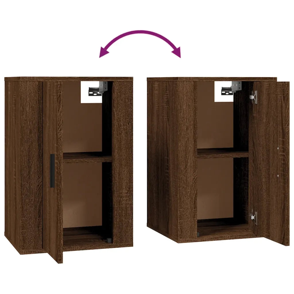 Mobili Porta TV a Parete 2 pz | Armadietto TV | Mobile Porta TV Rovere Marrone 40x34,5x60 cm