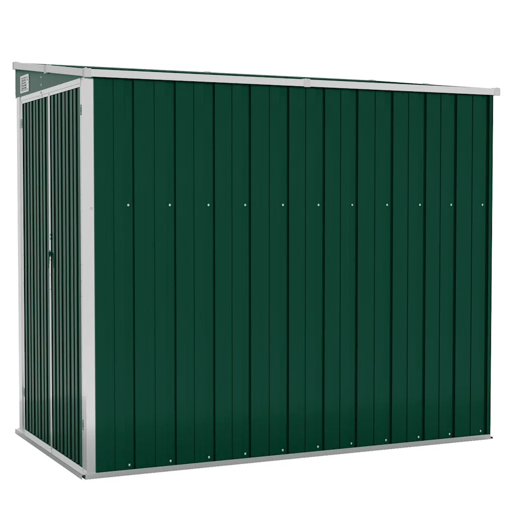 Capanno Giardino a Parete Verde 118x194x178 cm Acciaio Zincato 316221